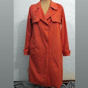 NWT Soft Surroundings Coral Microsuede Trench Coat, size XS